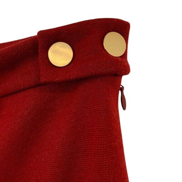 DVF Diane Von Furstenberg Size 2 Red Wool High Waisted Crop Wide Pants - Picture 4 of 5